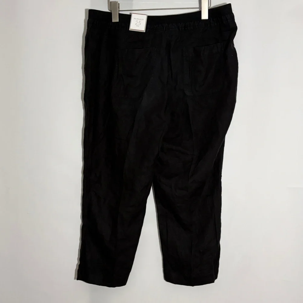 Chico’s NEW The Ultimate Fit Black Linen Cropped Pants Size 2.5 or L or 14